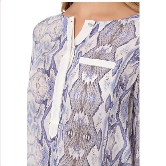 Rebecca Taylor- Semi Sheer 100% Silk Naked Skin Beach Blouse, Size 4 - Picture 5 of 15